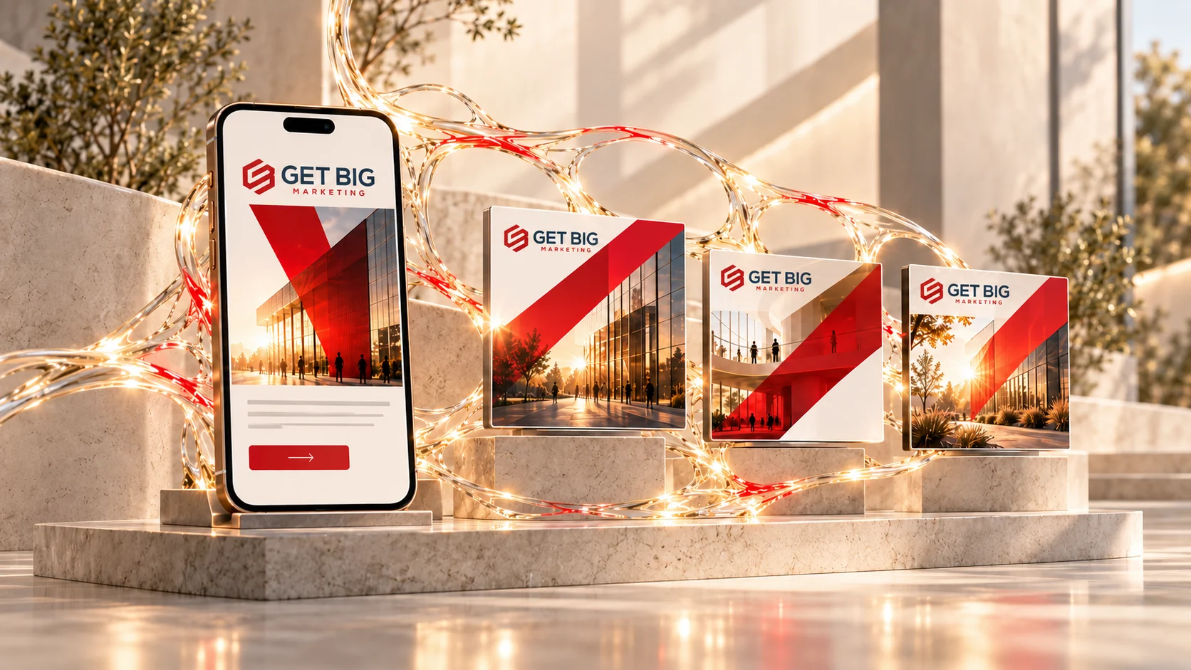 Social campaign creative shown across multiple post formats and profile artwork